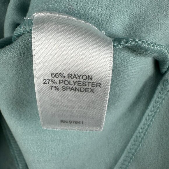 J JIll Top Womens Large Green Stretch Knit Mock Neck Long Sleeve Pullover Shirt - Picture 6 of 8